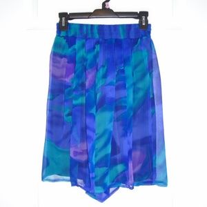 Vintage Tina Hagen Shorts Chiffon Retro 80s Abstract Boho Statement Travel Beach